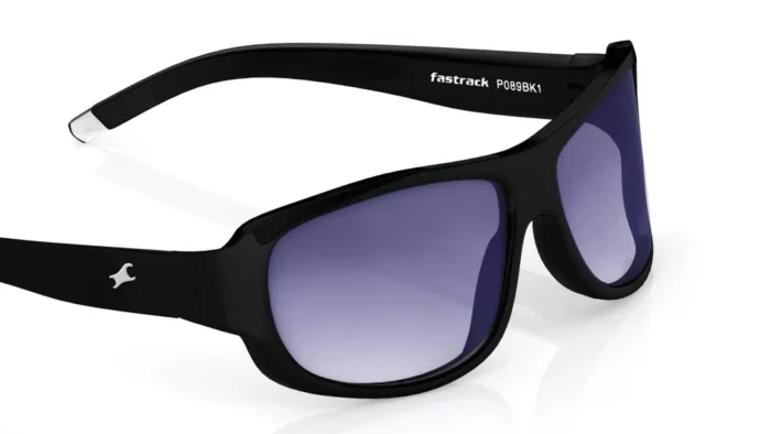 Black Wraparound Men Sunglasses (P089BK1|61) - Image 5